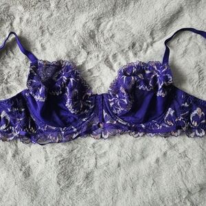 La SENZA Vibrant Purple Unlined Lace Bra 36C